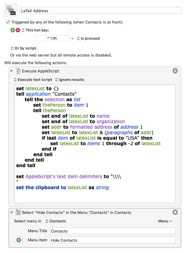LaTeX addresses on the Mac and iOS All this